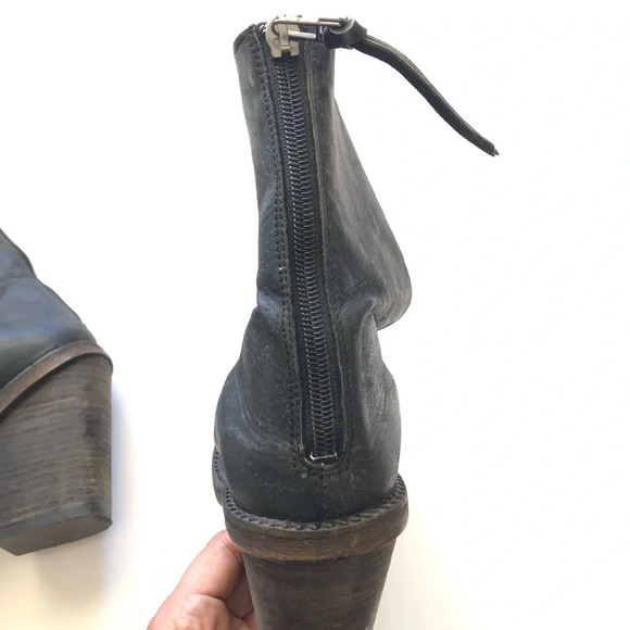 Free People Marquis Black Block Heel Ankle Boots Size 39 - Picture 8 of 16